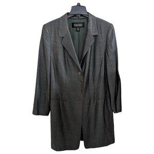 Ellen Tracy Charcoal Gray Viscose/Mohair blend blazer coat Size 14 EUC